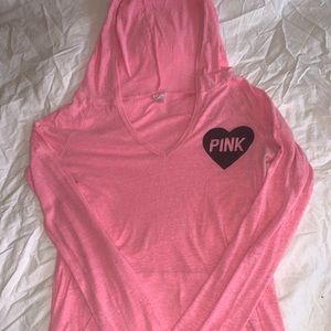 VS PINK Light Pink Lightweight Hoodie Sweatshirt